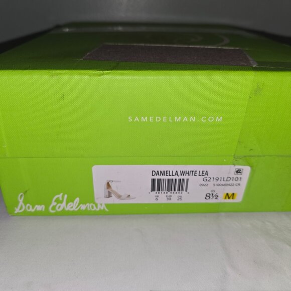Sam Edelman Daniella Block Heel Sandal in Bright White Leather, Size US 8.5, NIB - Picture 8 of 8